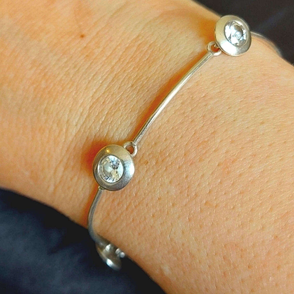 Canadian Artisan Crystal Gemstone & Hallmarked Silver Bracelet